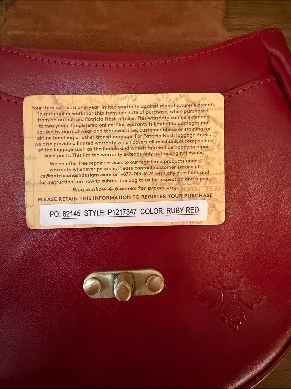 Patricia Nash Ruby Red Rose Embossed Leather Saddle Crossbody Bag Floral - Picture 13 of 16